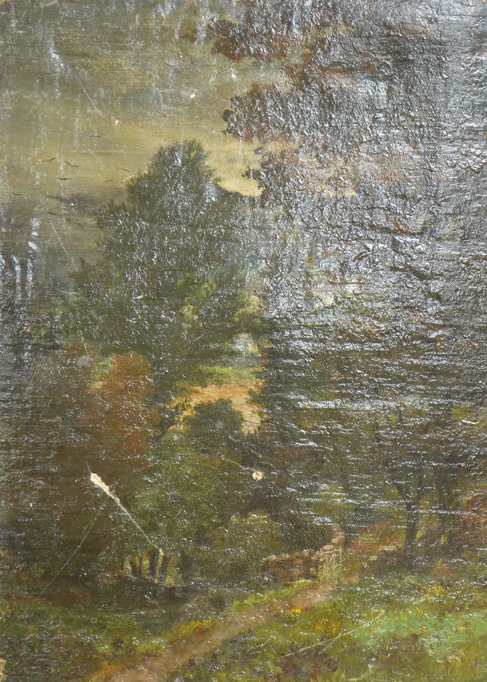 19th century, Pastoral scene, indistinctly signed lower right, unframed, 36 x 25cm